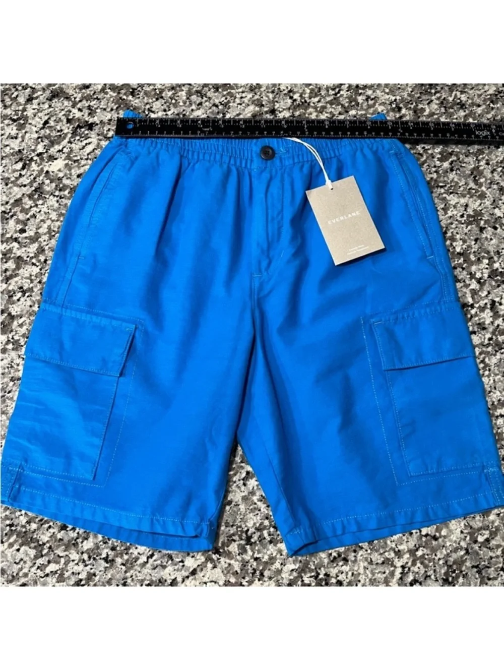 Everlane Shorts XS Cotton Linen Cargo Blue